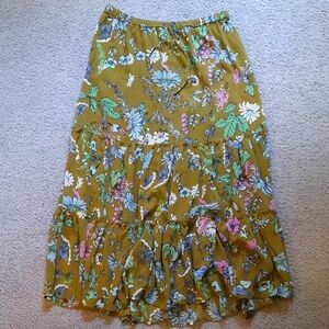 Aerie ~ Womens size L ~ Green floral maxi skirt